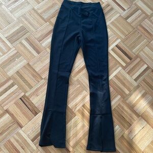 Black pants split front ankle